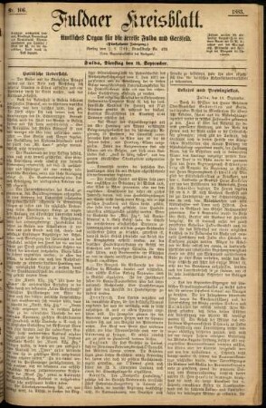 Ausgabe vom Dienstag, den 11. September 1883.