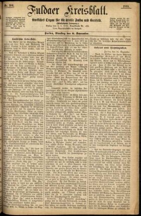 Ausgabe vom Dienstag, den 11. September 1883.