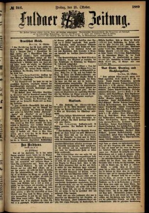 Ausgabe vom Freitag, den 25. Oktober 1889.