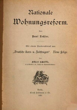 Nationale Wohnungsreform