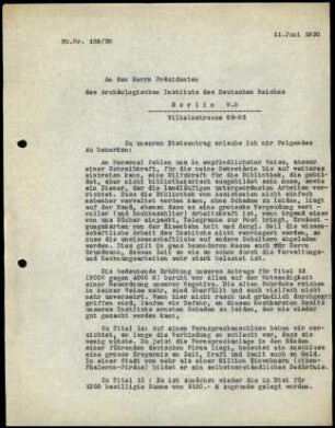 W. Wrede an G. Rodenwaldt
