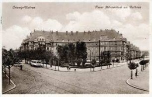 Leipzig-Wahren : neuer Häuserblock am Rathaus