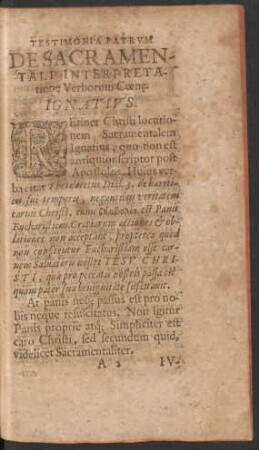 Testimonia Patrum De Sacramentali Interpretatione Verborum Coenae.