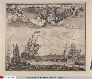 Scheepvaart in het Y, voor Amsterdam