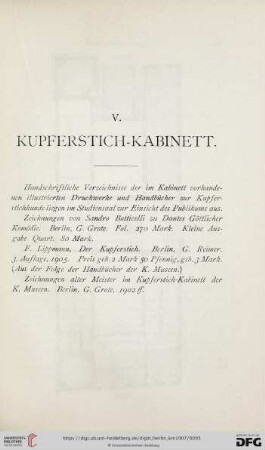 V. Kupferstich-Kabinett