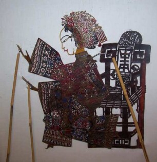 Chinesische Schattenspielfigur Prinzessin Yü-Wo