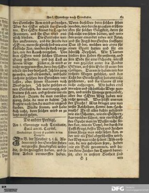 Die andere Predigt, Am I. Sonntage nach Trinitatis.
