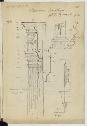 Pfarrkirche, Bernau: Details Chorgestühl (aus: Skizzen- und Fotoalbum 20)