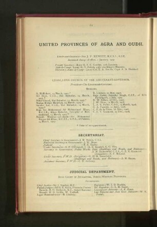 Officers employed in United Provinces Of Agra And Oudh.