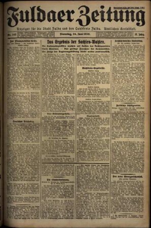 Ausgabe vom Dienstag, den 24. Juni 1930.