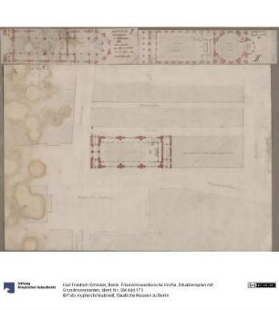 Berlin. Friedrichswerdersche Kirche. Situationsplan mit Grundrissvarianten