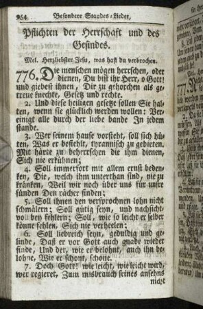 Pflichten der Herrschaft und des Gesindes.