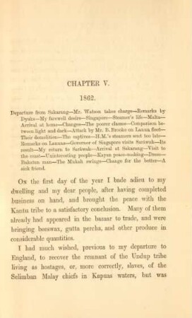Chapter V. 1862. Departure from Sakarang ...