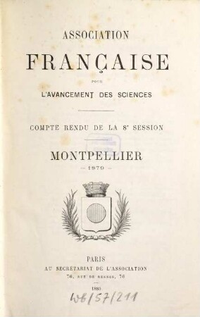 Comptes rendus de la ... session. 8. 1879 (1880)