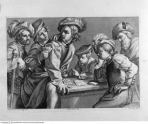 Raccolta de' quadri ... posseduti da S.A.R. Pietro Leopoldo, Florenz 1778, Tafel 143: Die Kartenspieler