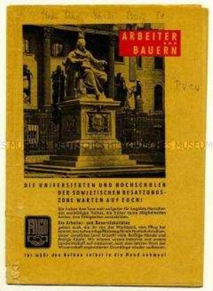 Aufruf des FDGB zum Studium an den Arbeiter- und Bauern-Fakultäten
