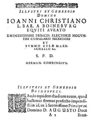 Illustris et generose Boineburgi.