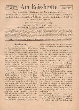 Nr. 1. Januar 1917.