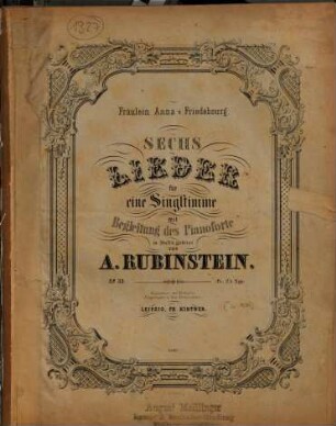 Sechs Lieder für eine Singstimme mit Begleitung des Pianoforte : op. 33