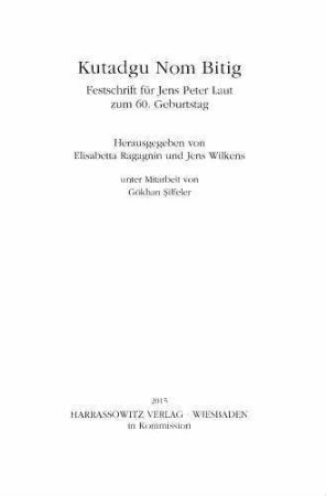 1: "Vom Wissenschaftlichen abgesehen, ist zwischen Stambul und Freiburg doch noch ein Unterschied, und das Wetter ist herrlich." Zur Frühgeschichte (nicht nur) der Turkologie an der Universität Freiburg