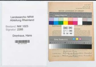 Entnazifizierung Hans Drenhaus , geb. 28.03.1897 (Lehrer)