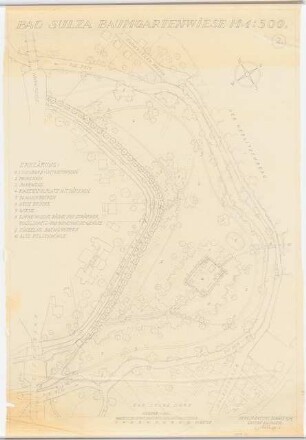 Gartenanlage Kurpark, Bad Sulza: Lageplan 1:500