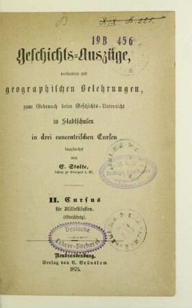 Cursus 2: Für Mittelklassen (einjährig)