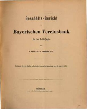 Geschäftsbericht. 1872 (1873)