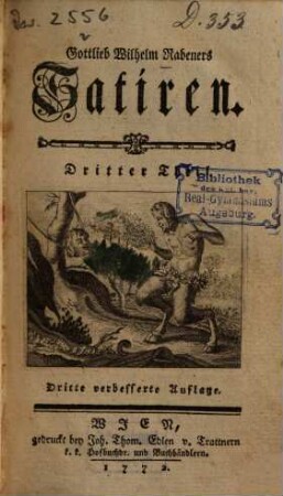 Gottlieb Wilhelm Rabeners Satiren, 3