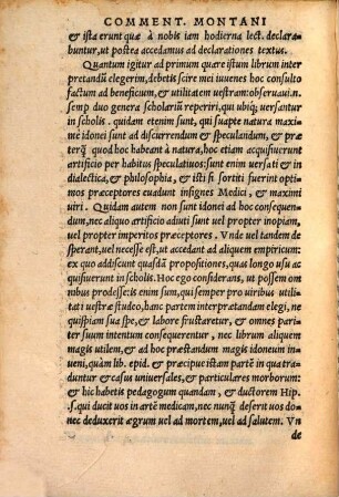In tertiam primi epidemiorum sectionem explanationes