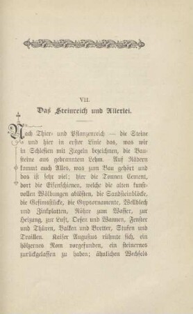 VII. Das Steinreich und Allerlei