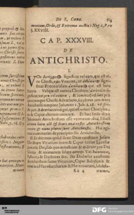 Cap. XXXVIII. De Antichristo.