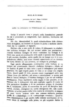 553-570, Relazione: Come va studiata la personalità del delinquente