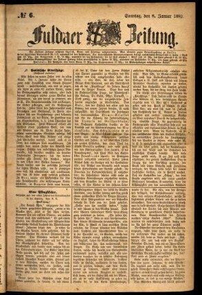 Ausgabe vom Sonntag, den 08. Januar 1882.