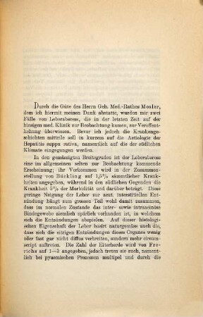 Zur Casuistik der Leberkrankheiten ...