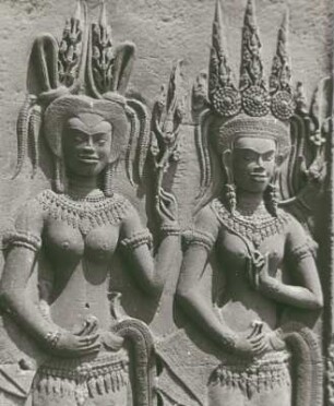 Apsara : Reisefotos Kambodscha. Angkor. Angkor Vat (1113/1150). Zwei Apsaras