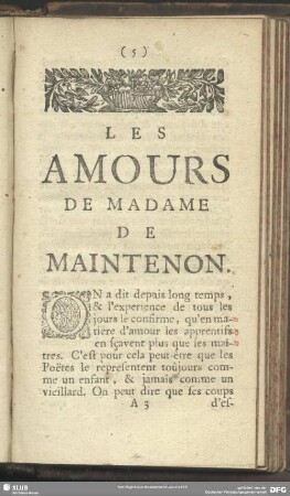 Les Amours De Madame De Maintenon