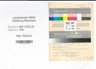 Entnazifizierung Richard Nier , geb. 06.10.1895 (Metzger)