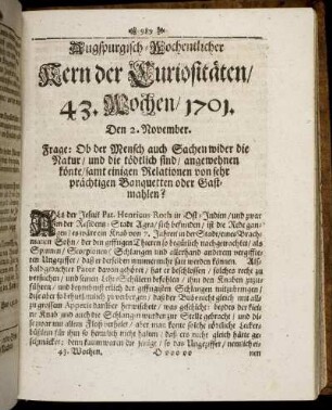 43. Wochen / 1701.