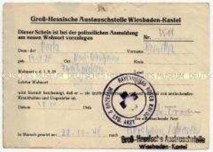 Amtliche Bescheinigung zur Gesundheitsüberprüfung von Flüchtlingen durch das Bayerische Rote Kreuz - Personenkonvolut