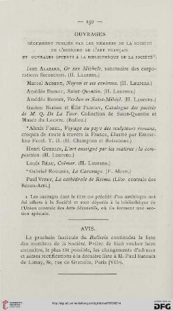 Ouvrages publiés par les membres de la Société