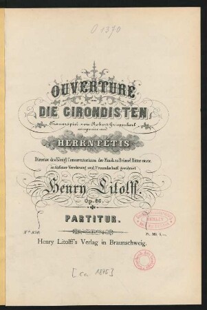 Ouverture zu "Die Girondisten" : Trauerspiel von Robert Griepenkerl ; op. 80