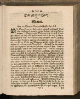 Das Achte Buch/ Von Bienen