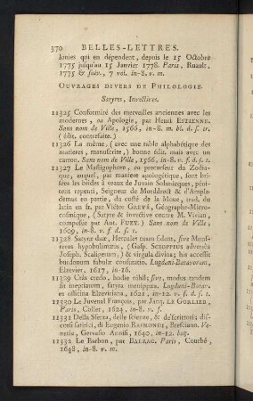 370-394, Ouvrages Divers de Philologie