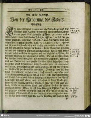 Die eilfte Predigt. Von der Erhörung des Gebets