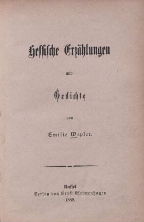 Hessische Erzählungen und Gedichte