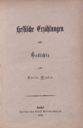 Hessische Erzählungen und Gedichte