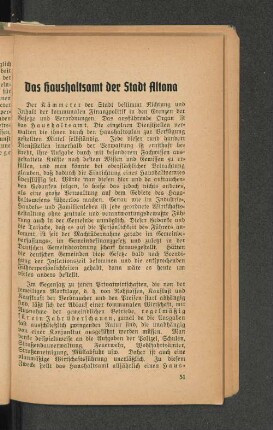 Das Haushaltsamt der Stadt Altona