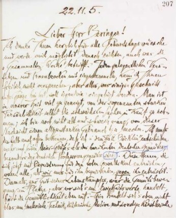 Brief an Josef August Beringer