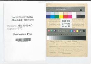 Entnazifizierung Paul Kauhausen, geb. 30.05.1898 (Stadtarchivar)